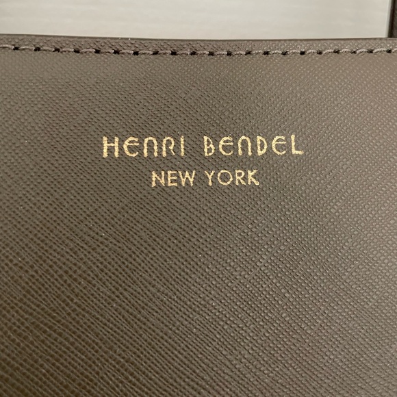 Henri Bendel dark green bag with Gold Logo